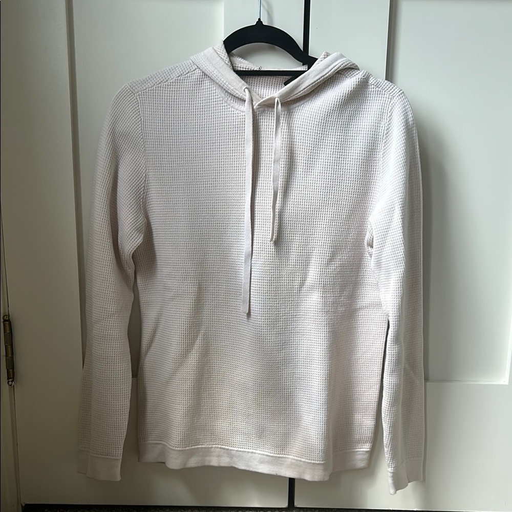 White Waffle Knit Hoodie